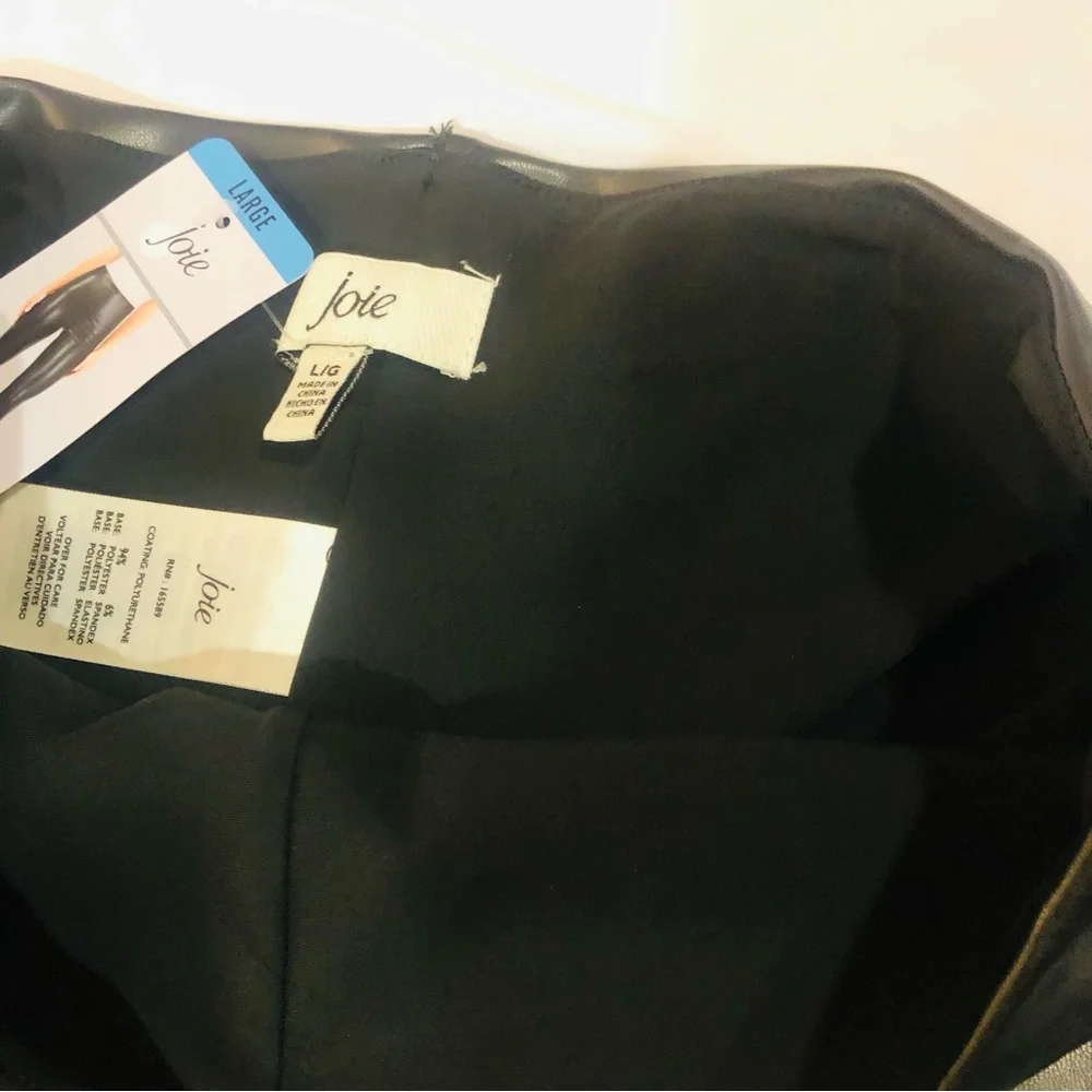 NWT New JOIE Faux Leather leggings Black Vegan various sizes MSRP $198 - Picture 8 of 13